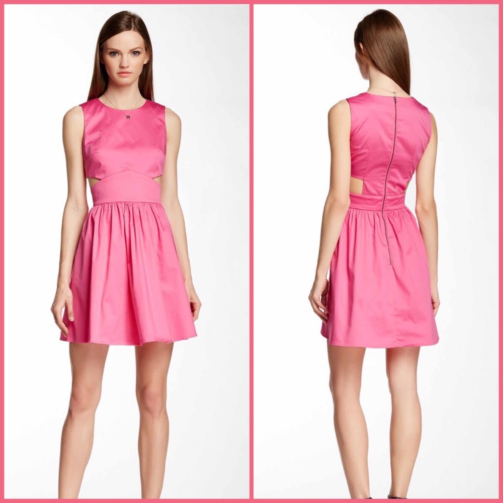 FRENCH CONNECTION Super Chick Fit & Flare Dress in Pink NWT Size 10